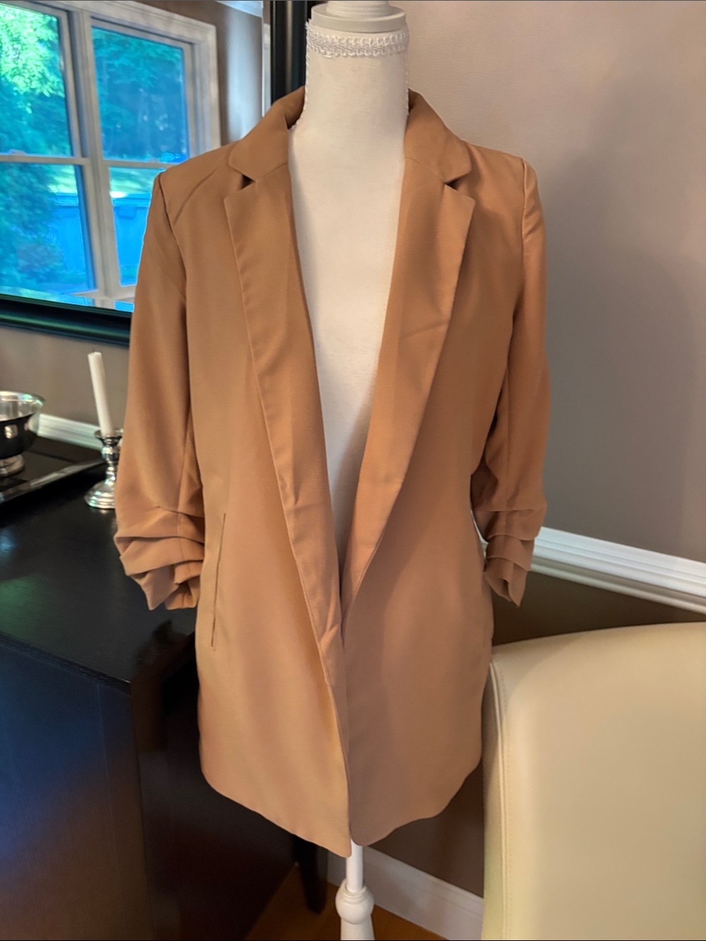 Rachel Zoe Camel Open-Front Blazer